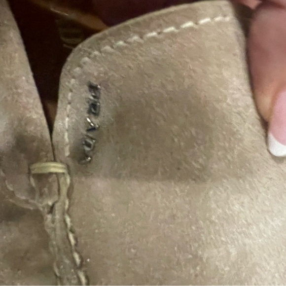 PRADA mens tan leather slip on loafers. - Picture 4 of 4